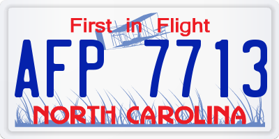 NC license plate AFP7713