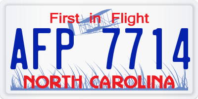 NC license plate AFP7714