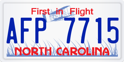 NC license plate AFP7715