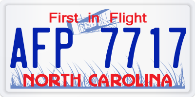 NC license plate AFP7717
