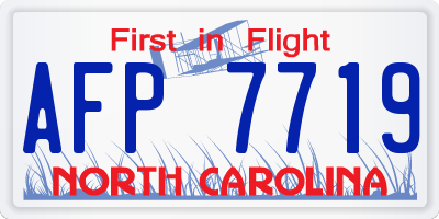 NC license plate AFP7719