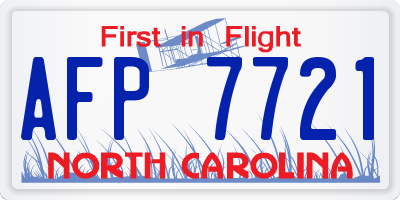 NC license plate AFP7721