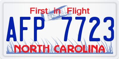 NC license plate AFP7723