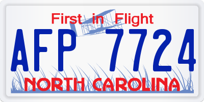 NC license plate AFP7724