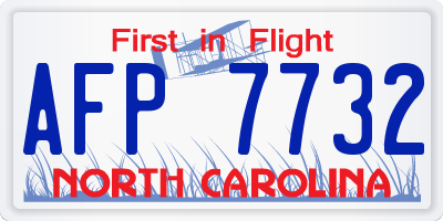 NC license plate AFP7732