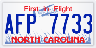 NC license plate AFP7733