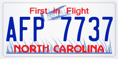 NC license plate AFP7737