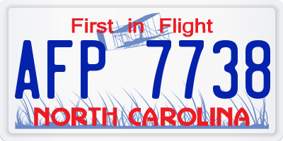 NC license plate AFP7738