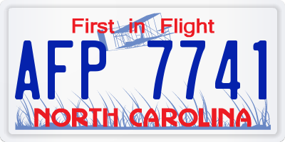 NC license plate AFP7741