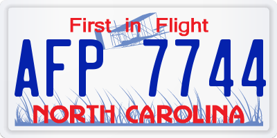 NC license plate AFP7744