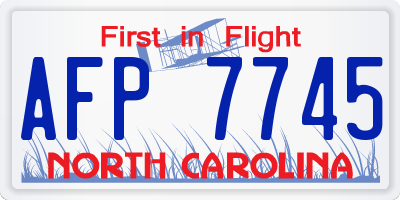 NC license plate AFP7745