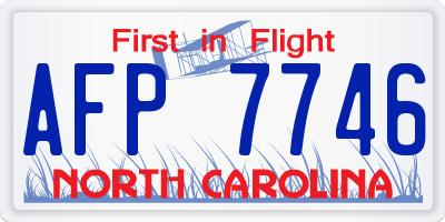 NC license plate AFP7746