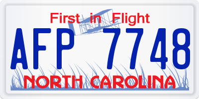 NC license plate AFP7748