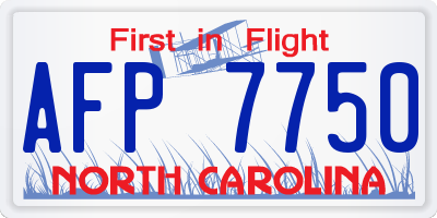 NC license plate AFP7750