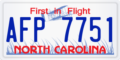 NC license plate AFP7751