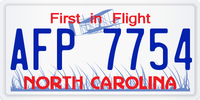 NC license plate AFP7754