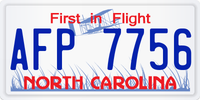 NC license plate AFP7756