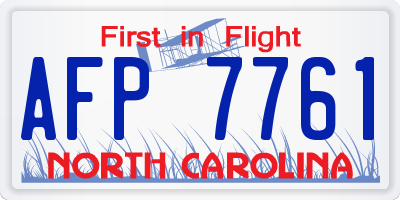 NC license plate AFP7761