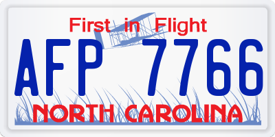 NC license plate AFP7766