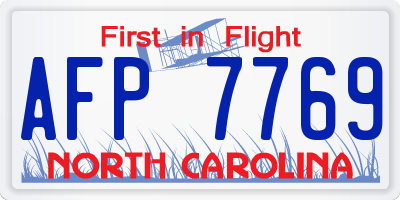 NC license plate AFP7769