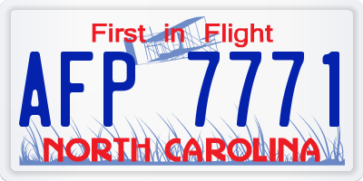 NC license plate AFP7771