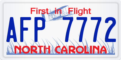 NC license plate AFP7772