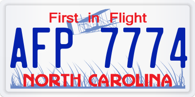 NC license plate AFP7774