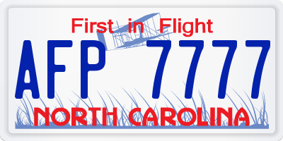 NC license plate AFP7777