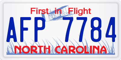 NC license plate AFP7784