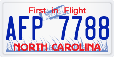 NC license plate AFP7788