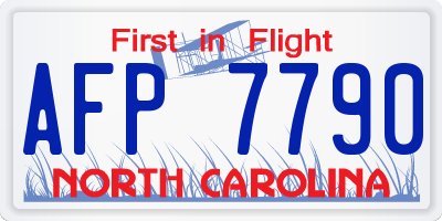 NC license plate AFP7790