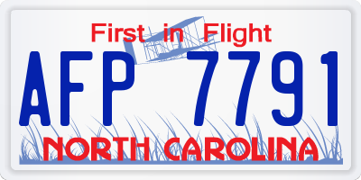 NC license plate AFP7791