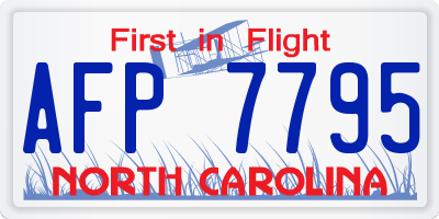 NC license plate AFP7795