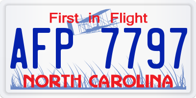 NC license plate AFP7797