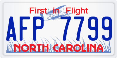 NC license plate AFP7799
