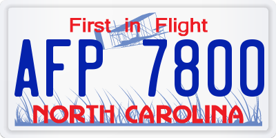 NC license plate AFP7800