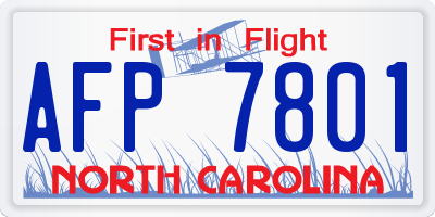 NC license plate AFP7801
