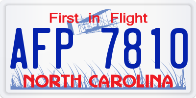 NC license plate AFP7810
