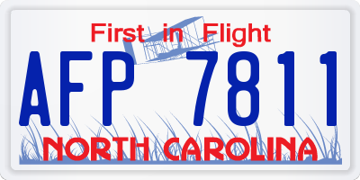 NC license plate AFP7811