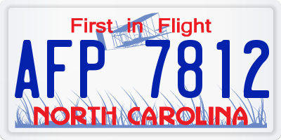 NC license plate AFP7812