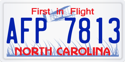 NC license plate AFP7813