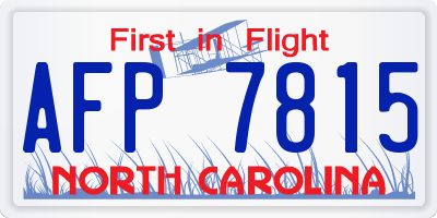 NC license plate AFP7815