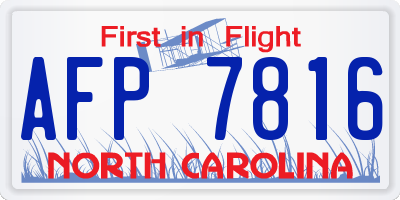 NC license plate AFP7816