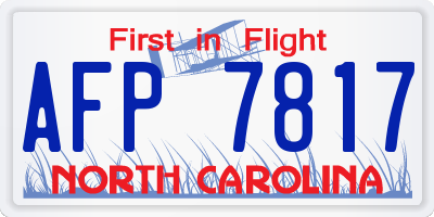 NC license plate AFP7817