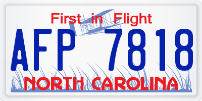 NC license plate AFP7818