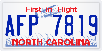 NC license plate AFP7819