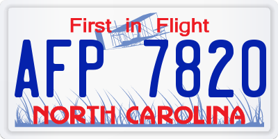 NC license plate AFP7820