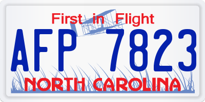 NC license plate AFP7823