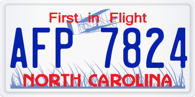 NC license plate AFP7824
