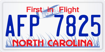 NC license plate AFP7825